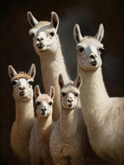 White Llama family portrait