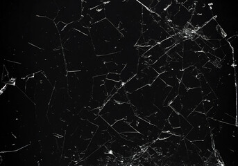 A badly broken glass on a dark surface, many sharp irregular shards. Useful texture overlay. Generative AI.
 - obrazy, fototapety, plakaty