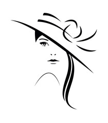 Logo of  the woman in  hat with long hair 