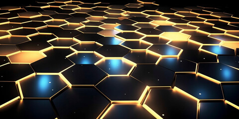 Abstract background with hexagons - Generative Ai
