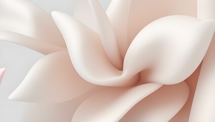 Abstract pink petal shapes on neutral background by generative AI