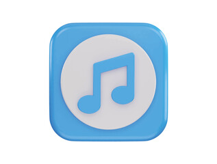 music icon 3d rendering vector illustration