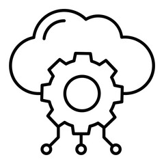 Obraz premium Cloud Computing Outline Icon