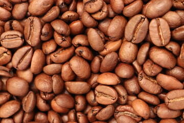 Wyselekcjonowane ziarna kawy tworzące piękne tło