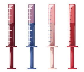 Set of oral plastic syringes. 