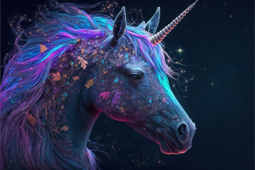 Obraz na płótnie Canvas magical pink unicorn Generative AI