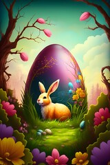 easter background with bunny