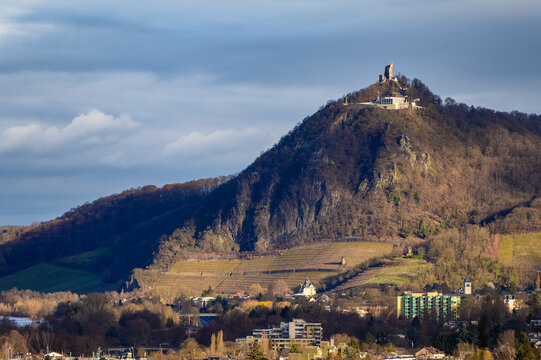 The castle ruin known as 'Drachenfels' or dragons rock near Bonn