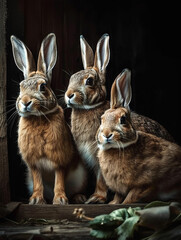 Fototapeta premium rabbit family portrait