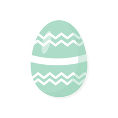 Cute vector easter egg isolates on white pastel green