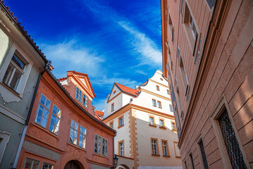 Colorful houses in Prague, Czech Republic.