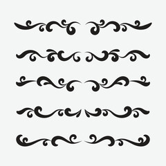 set of vintage frames with beautiful filigree, decorative borders, vector illustration