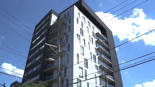 A new house for housing budget families. Poor neighborhood.