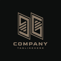 abstract furniture frame window logo design