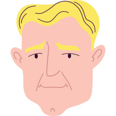 Cartoon Blond Grown Man Portrait