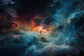 Fototapeta na wymiar Endless Nebula Galaxy Background - Generative AI