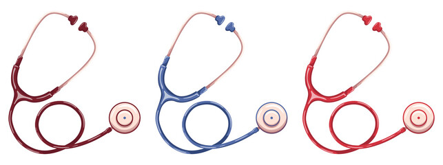 Set of stethoscopes.