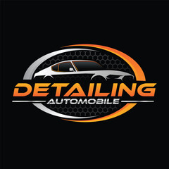 Automotive and mobile detailing logo design template for car wash related business 