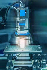 Robotic vision sensor camera system in intellegence factory,manufacturing industry for industry 4.0 and technology concept