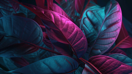 Abstract background with tropical leaves. Generative Ai