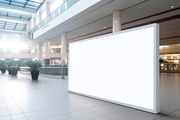 blank billboard in a shopping center. Generative AI