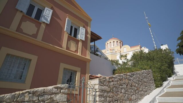 The Annunciation Church, Symi Town, Symi Island, Dodecanese Islands, Greek Islands, Greece, Europe