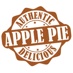 Apple pie label or stamp