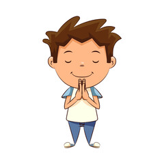 Child pray, standing, kid, giving thanks, gesture
