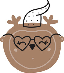 Owl muzzle, vector element