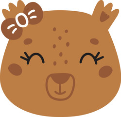 Bear muzzle, vector element