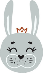 Hare face, vector element