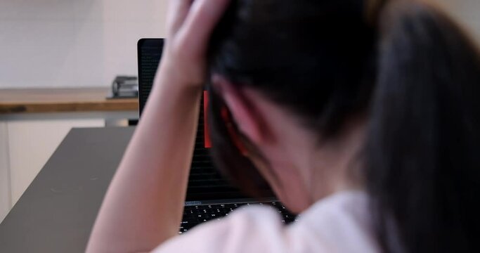 Business computer hacked. Ransomware attack. security breach