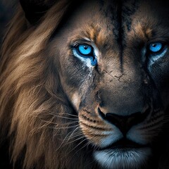 Portrait of a lion, generated ai