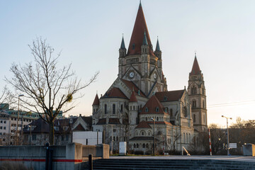Church St. Francis of Assisi in the evening. St. Francis of Assisi Church (Kirche zum Heiligen...