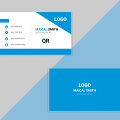 Modern presentation card with company logo. creative business card template. Portrait and landscape orientation