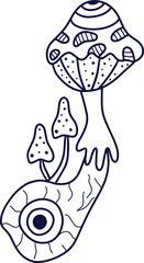 Mushroom sketch style