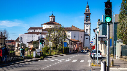 Fototapeta na wymiar Gorgonzola, town along the Martesana canal