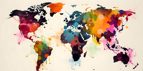 Colorful world map illustration
