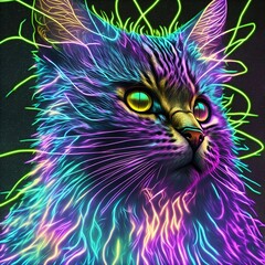 cat on the background - created with generative AI technology