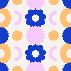 Geometric seamless pattern. Retro abstract geometry shapes