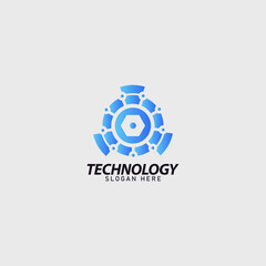 technology business logo simple design idea