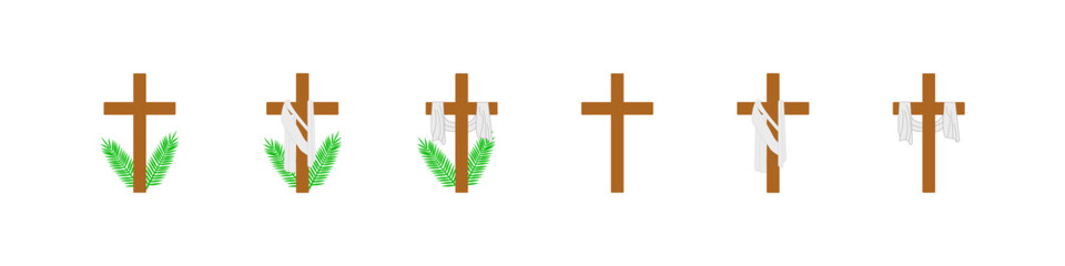 Palm Sunday. Hosanna. Vector illustration on a white background.