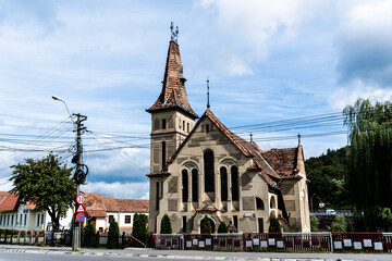 The reformed Church on Gheorghe Lazar street. Sighisoara, Romania.