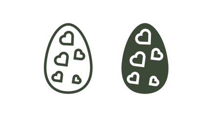 easter egg icon. Thin line and filled easter egg icon from easter collection. Outline and Glyph vector isolated on white background. Editable easter egg symbol can be used web and mobile