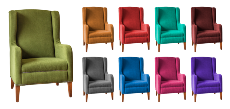Soft armchair for home and office on a transparent background. isolated object. Interior element