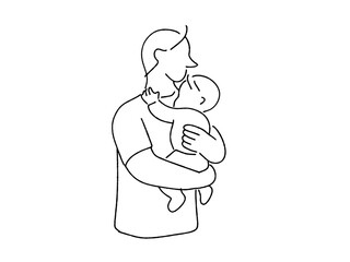 子供をだっこする男性