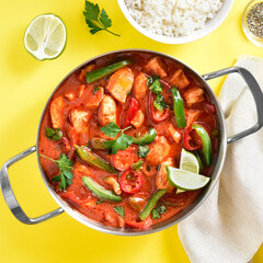 Thai style red chicken curry