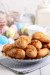 Homemade Greek Easter cookies koulourakia.