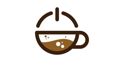 logo creative power and coffee icon vector illustration