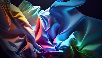 Wrinkled Color Fabric Generative AI